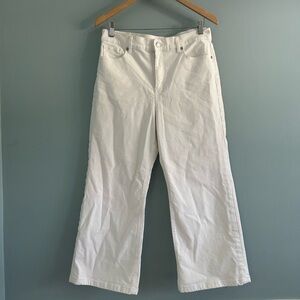LOFT Women's White Wide Leg Cropped Jeans